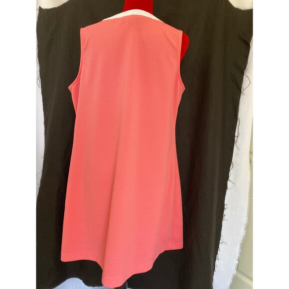 Island Trends Womens XL extra large sleeveless dress coral pink and white knit - Picture 3 of 8